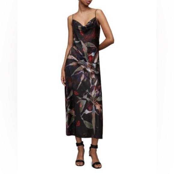 All Saints Dresses & Skirts - NWT All saints Hadley Tippi Midi Satin Cowl Neck Slip Dress 8